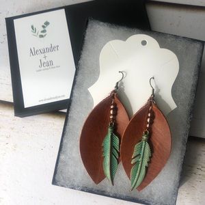 Genuine leather earrings